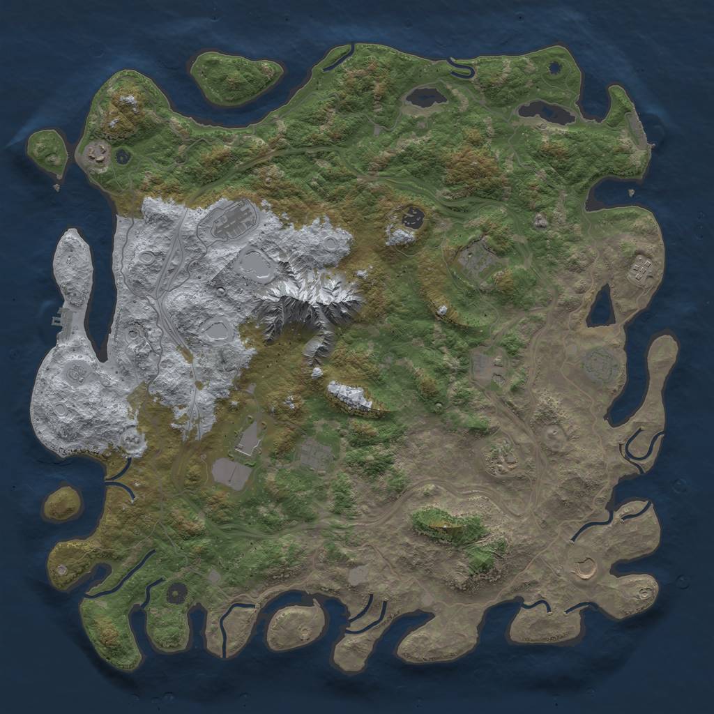 Rust Map: Procedural Map, Size: 5000, Seed: 1519060242, 20 Monuments