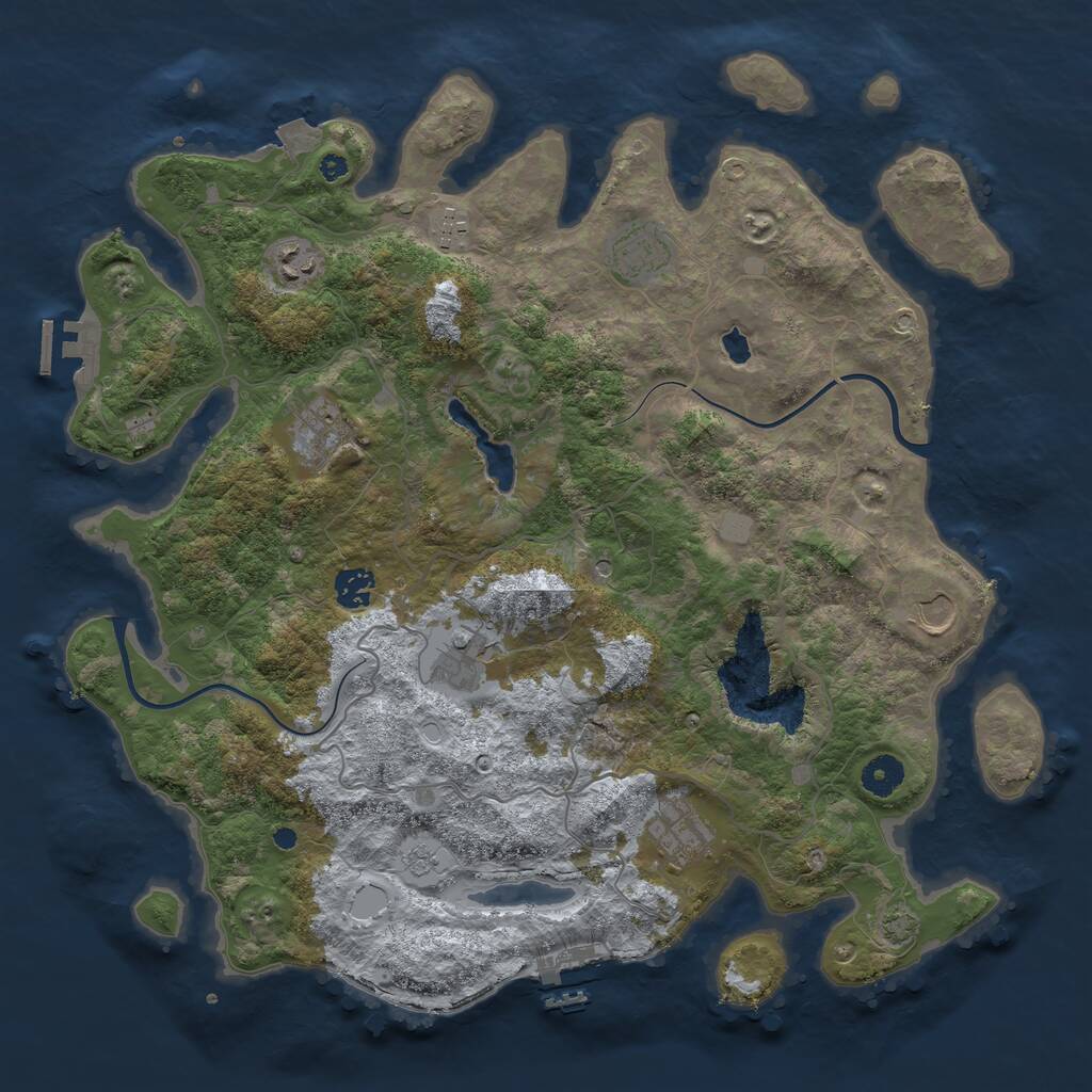 Rust Map: Procedural Map, Size: 4000, Seed: 301521613, 14 Monuments