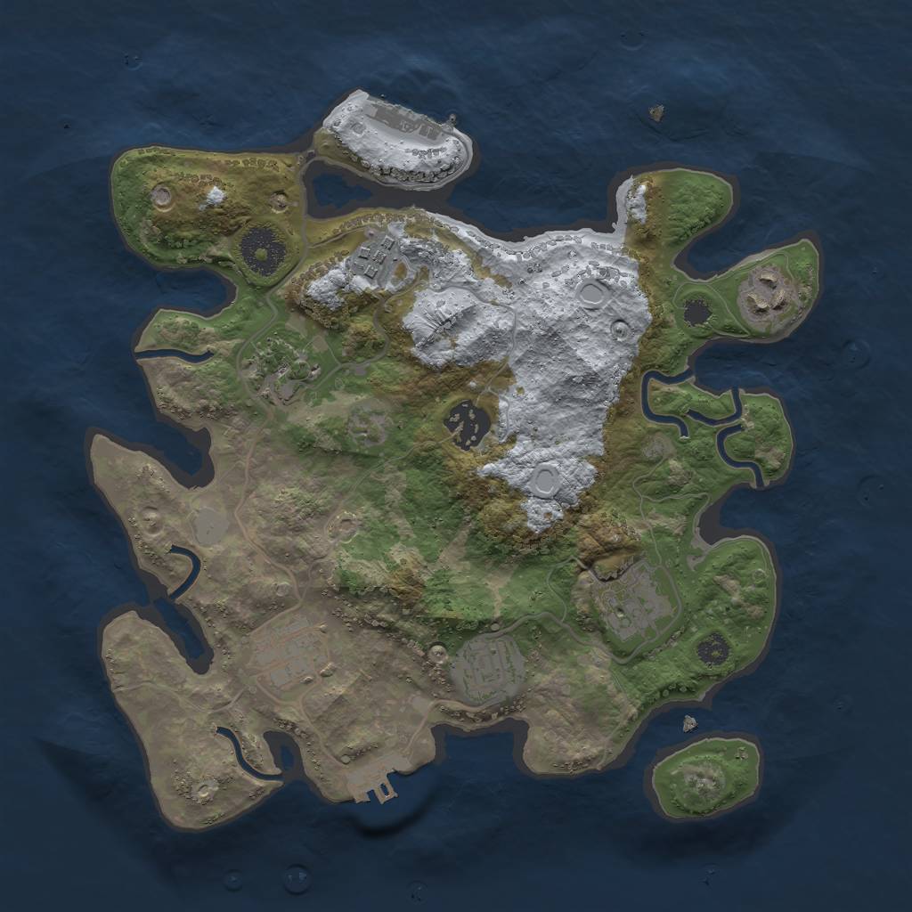 Rust Map: Procedural Map, Size: 3000, Seed: 188494447, 14 Monuments