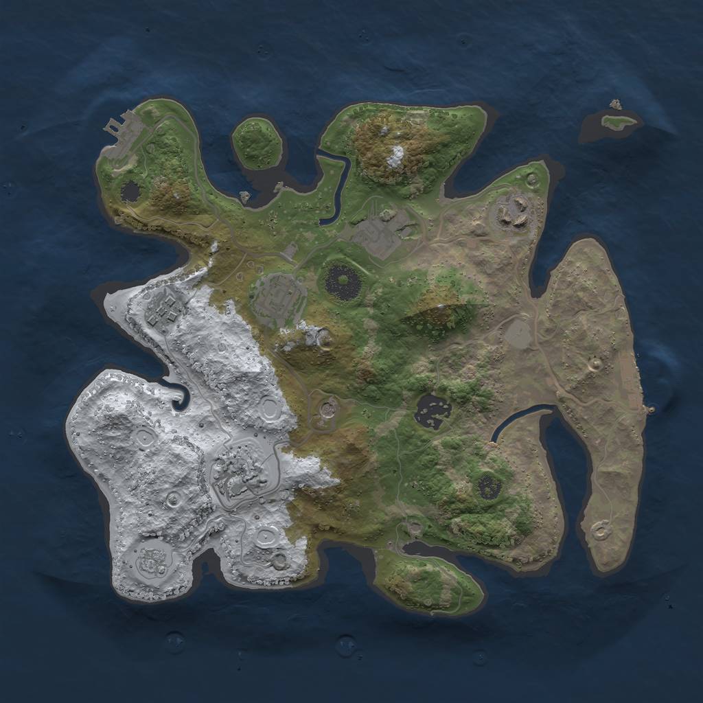 Rust Map: Procedural Map, Size: 3000, Seed: 1557437201, 15 Monuments