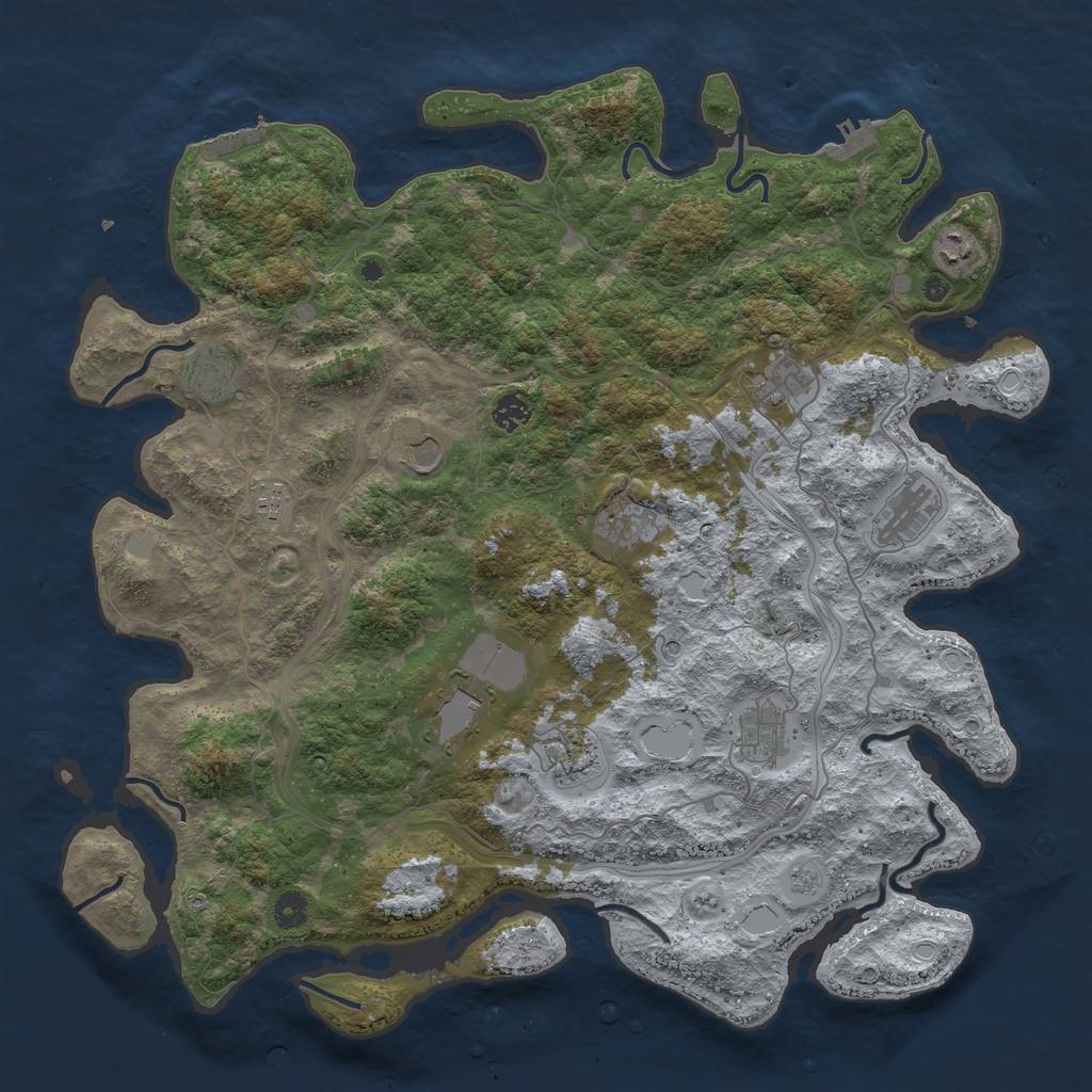 Rust Map: Procedural Map, Size: 4500, Seed: 912601070, 20 Monuments