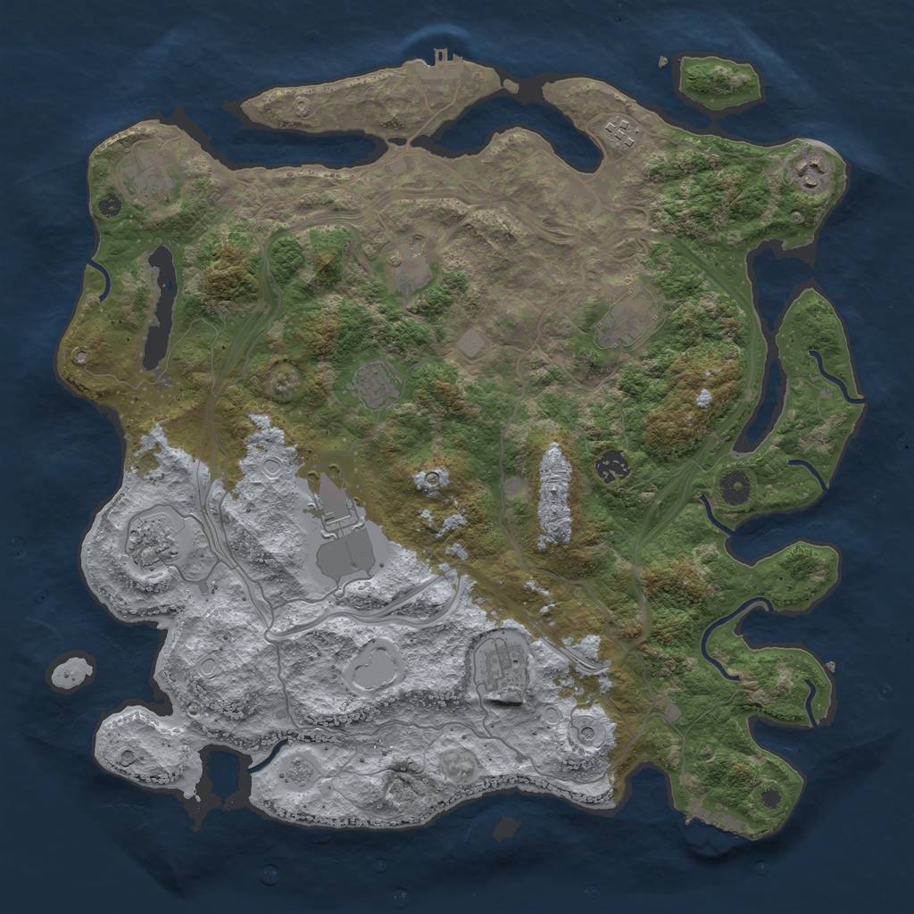 Rust Map: Procedural Map, Size: 4250, Seed: 236942, 17 Monuments