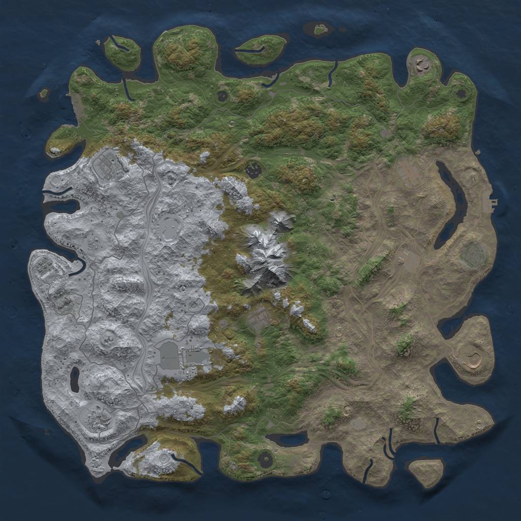 Rust Map: Procedural Map, Size: 5000, Seed: 84921, 20 Monuments