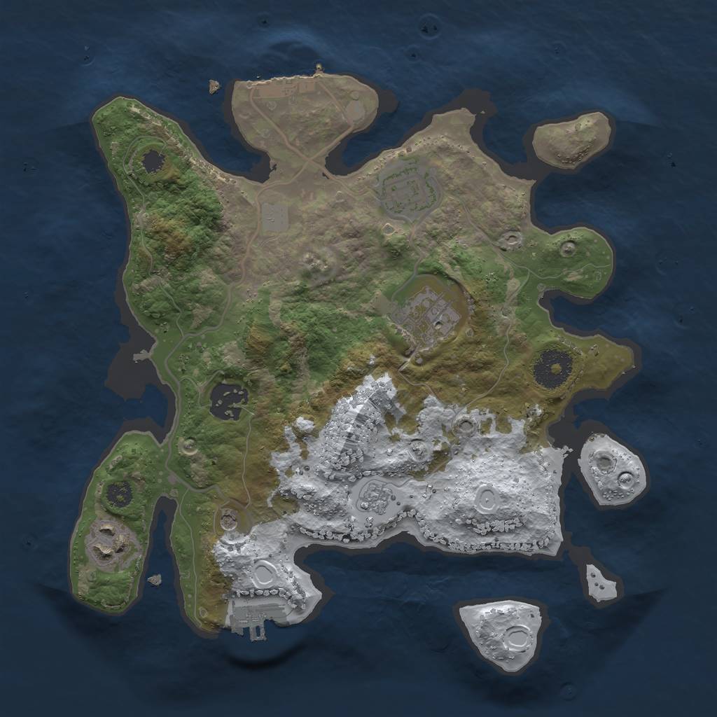 Rust Map: Procedural Map, Size: 2800, Seed: 567215, 13 Monuments