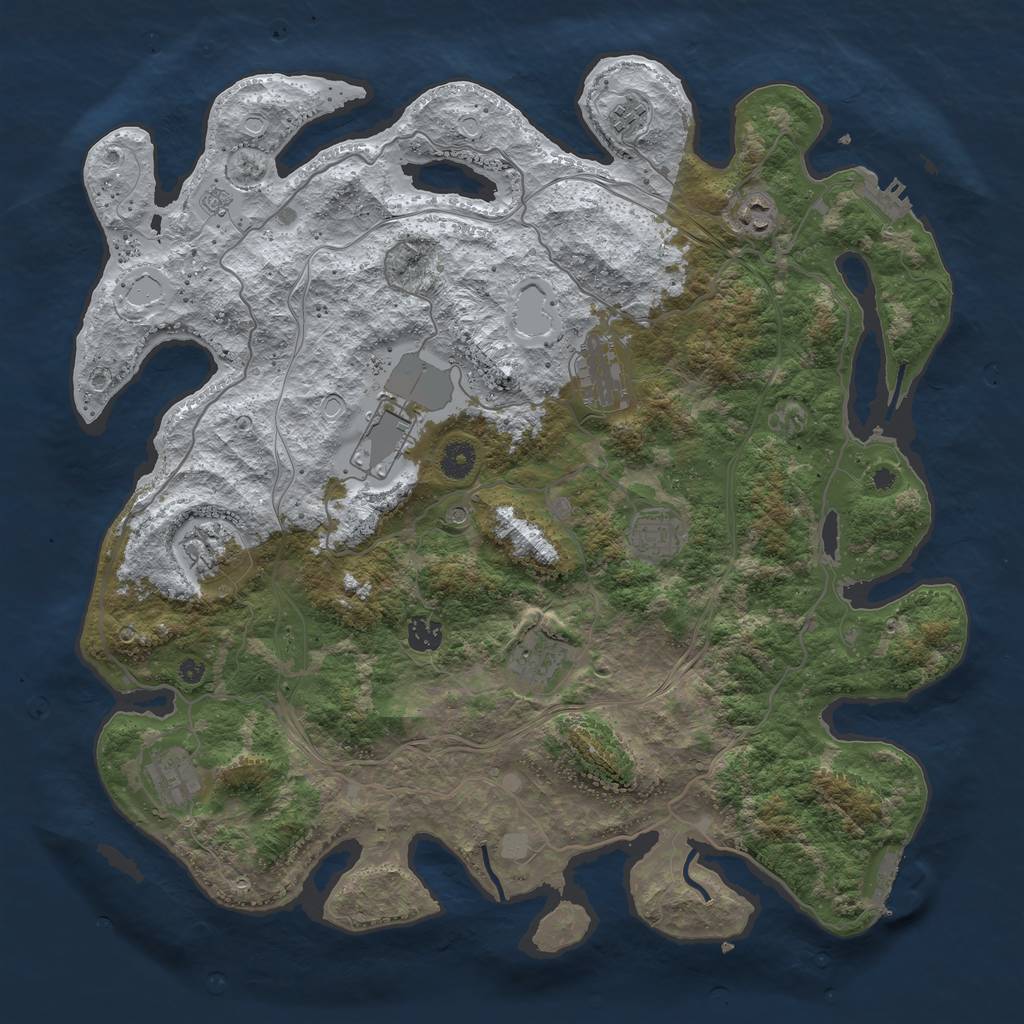 Rust Map: Procedural Map, Size: 4250, Seed: 1258169971, 18 Monuments