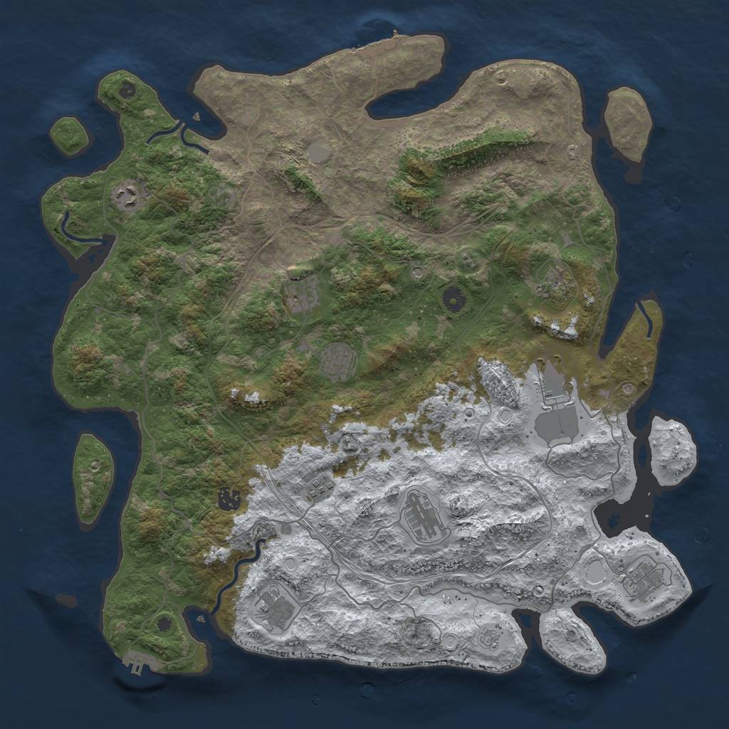 Rust Map: Procedural Map, Size: 4500, Seed: 67834, 19 Monuments