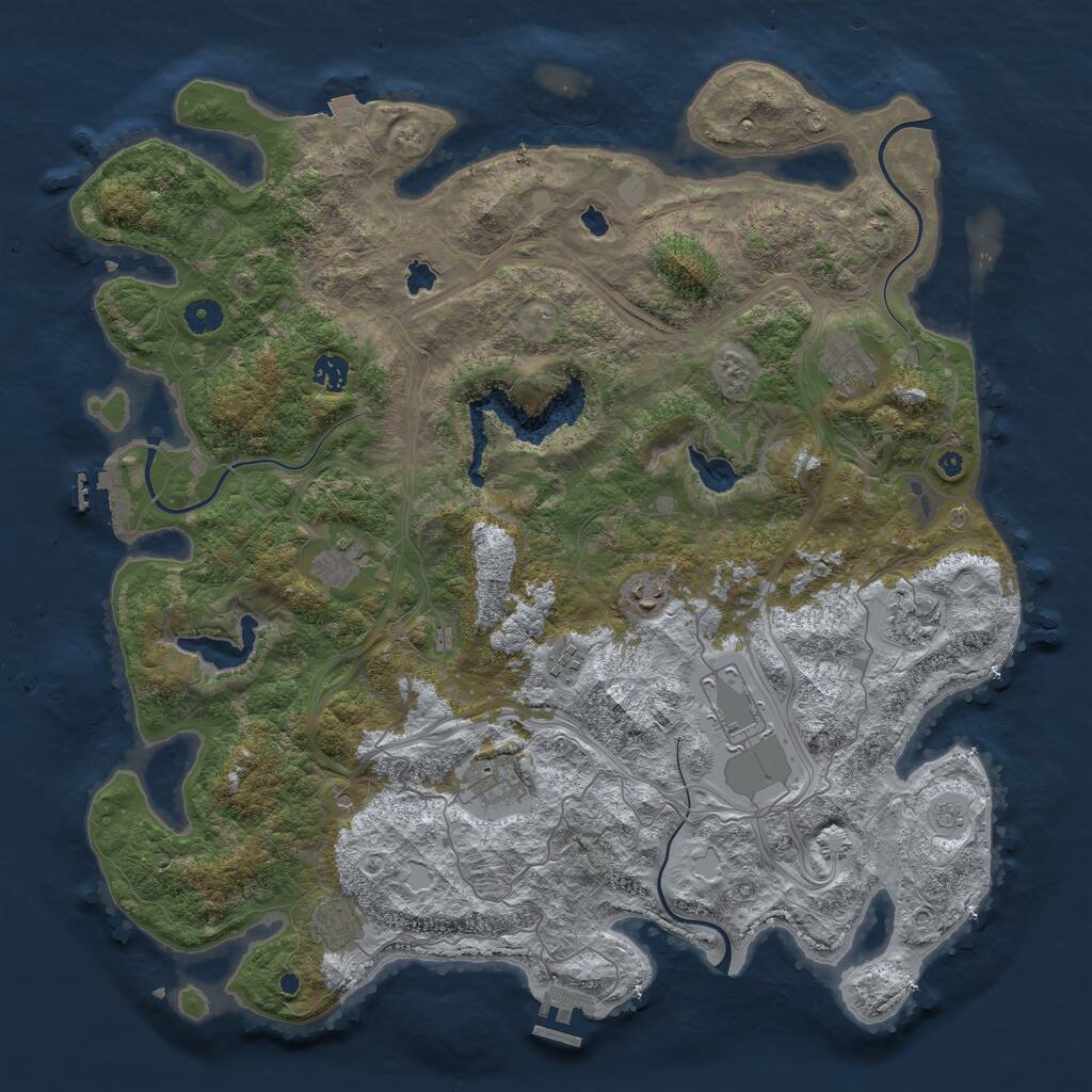 Rust Map: Procedural Map, Size: 4500, Seed: 385420500, 15 Monuments