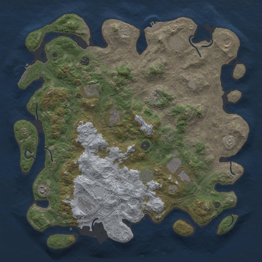 Rust Map: Procedural Map, Size: 4500, Seed: 64312975, 20 Monuments