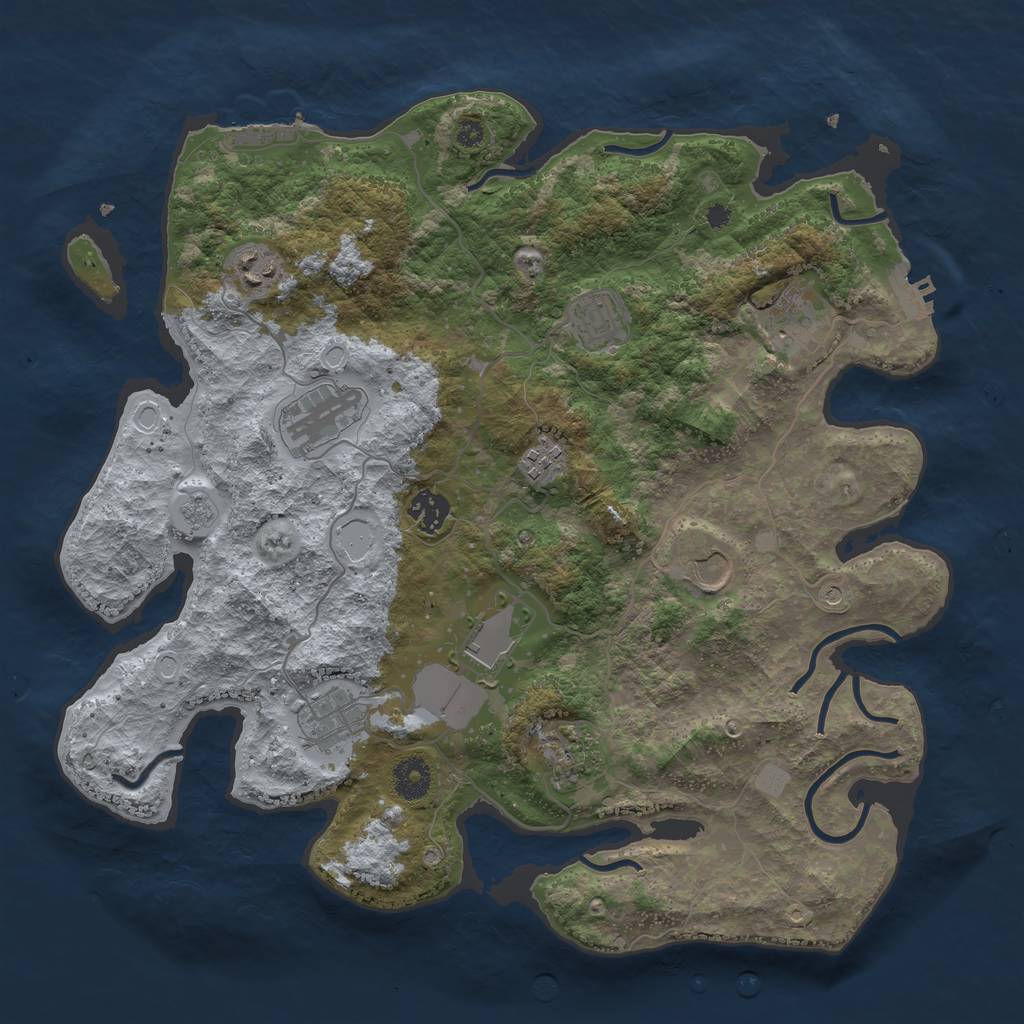 Rust Map: Procedural Map, Size: 3750, Seed: 113897162, 19 Monuments