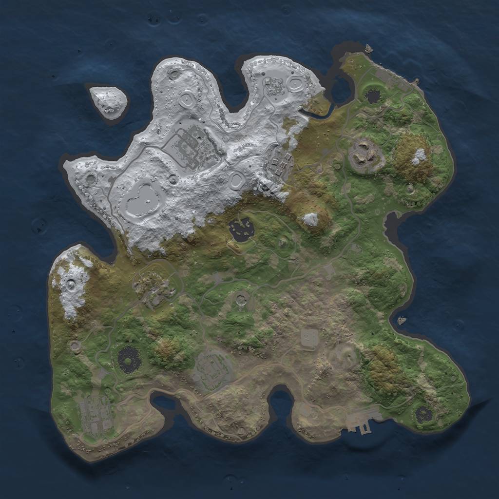 Rust Map: Procedural Map, Size: 3000, Seed: 2388214, 16 Monuments