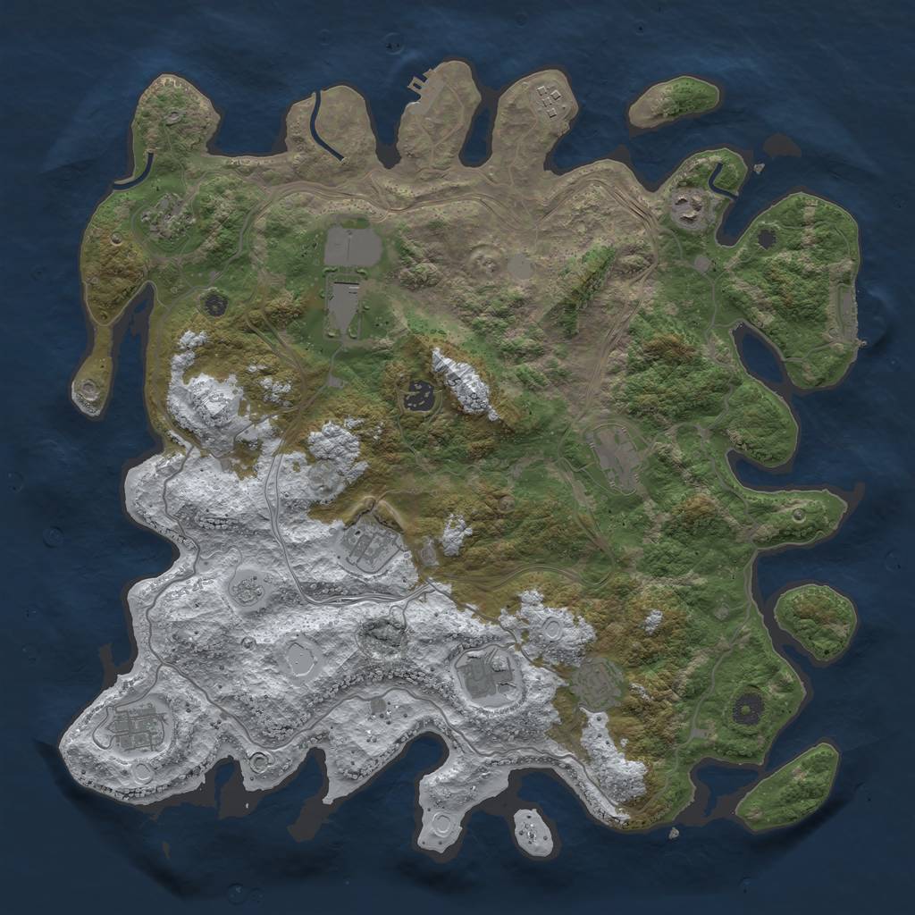 Rust Map: Procedural Map, Size: 4250, Seed: 536300305, 18 Monuments