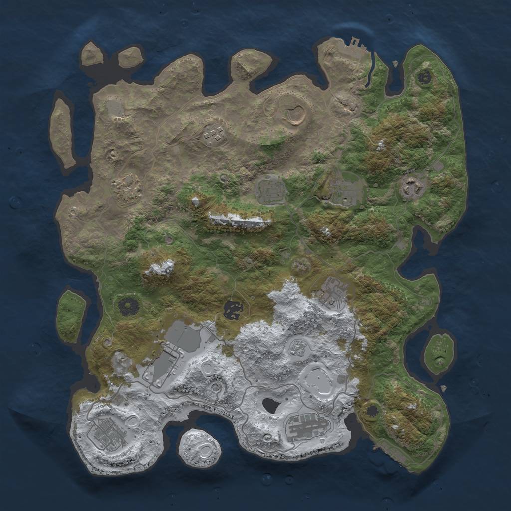 Rust Map: Procedural Map, Size: 3867, Seed: 3727, 20 Monuments