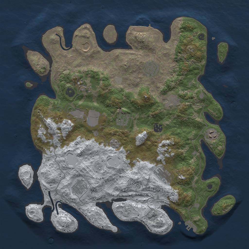 Rust Map: Procedural Map, Size: 4050, Seed: 56564646, 20 Monuments