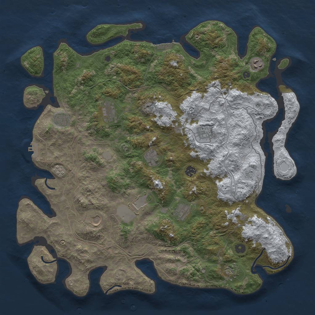 Rust Map: Procedural Map, Size: 4500, Seed: 20220505, 20 Monuments