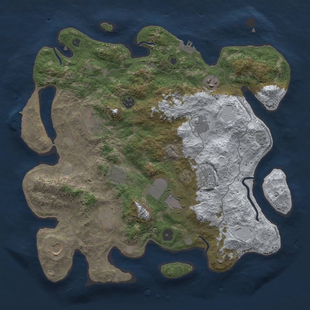 Rust Map: Procedural Map, Size: 4000, Seed: 361242847, 19 Monuments