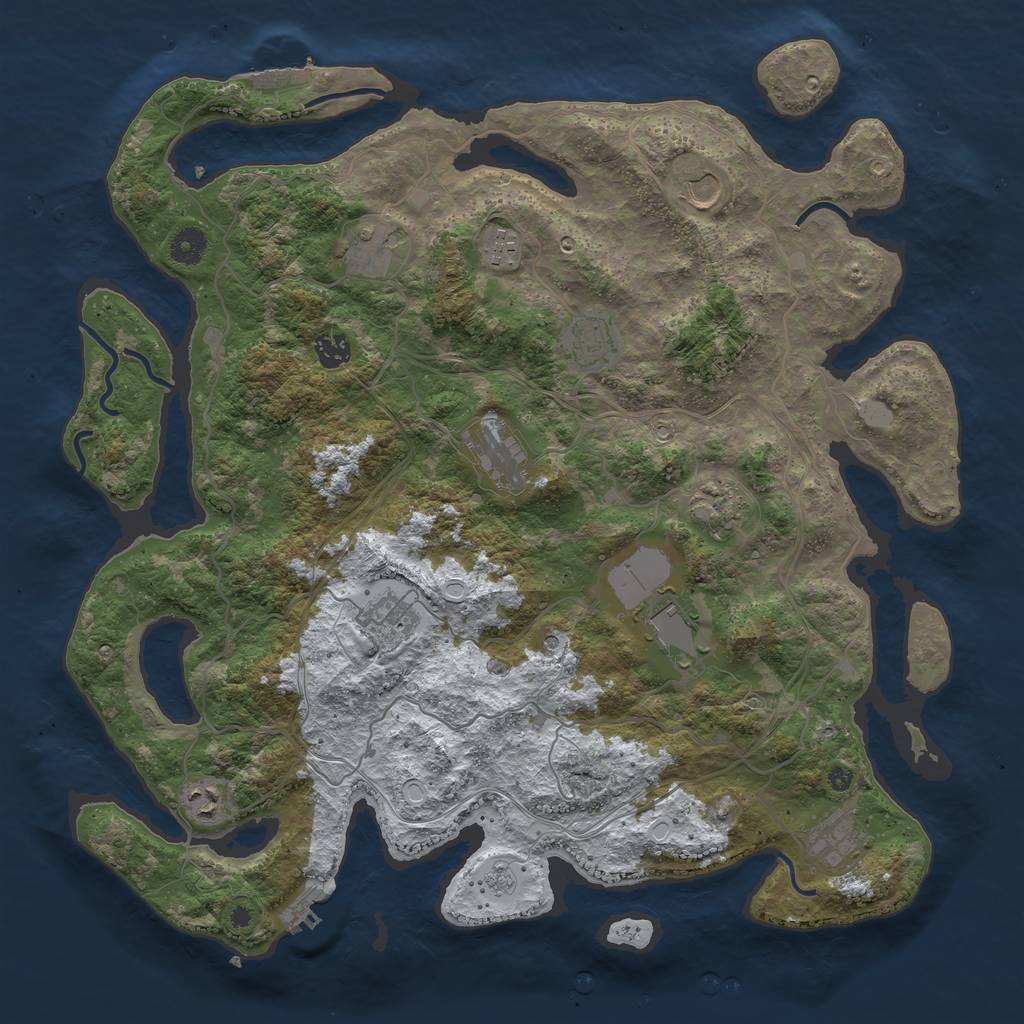 Rust Map: Procedural Map, Size: 4250, Seed: 282957963, 20 Monuments