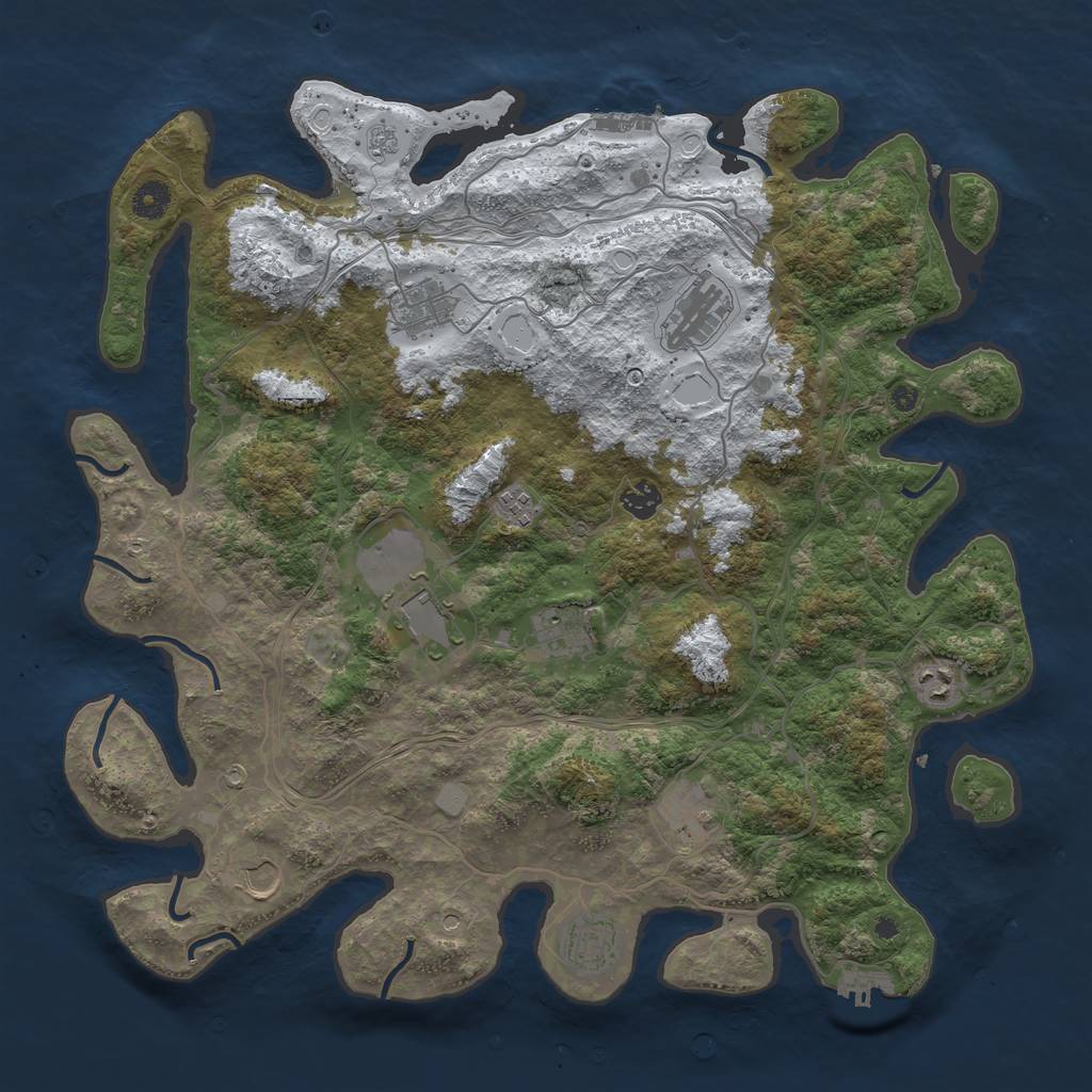 Rust Map: Procedural Map, Size: 4250, Seed: 1304054504, 19 Monuments