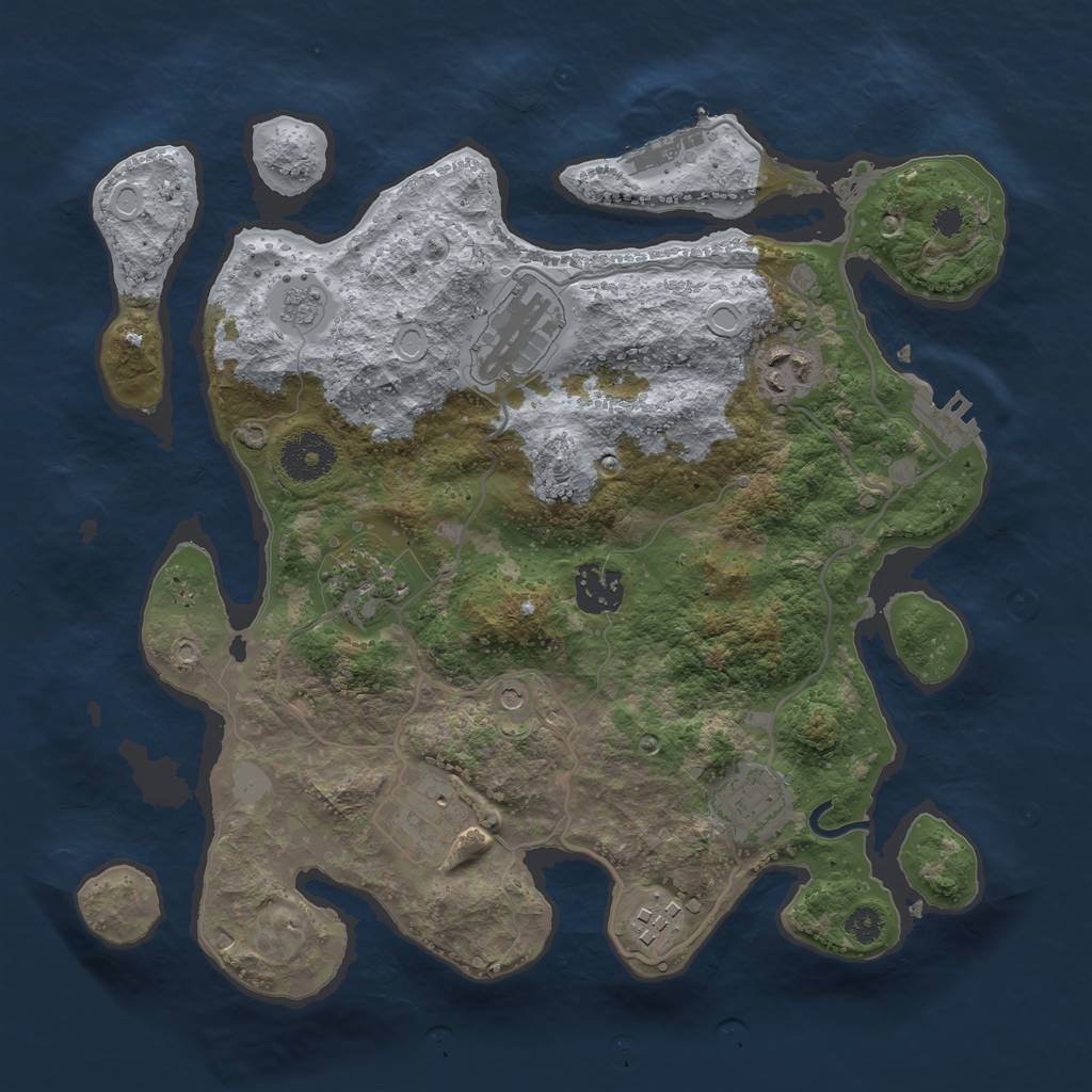 Rust Map: Procedural Map, Size: 3200, Seed: 726, 16 Monuments