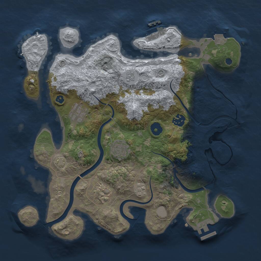 Rust Map: Procedural Map, Size: 3200, Seed: 726, 11 Monuments