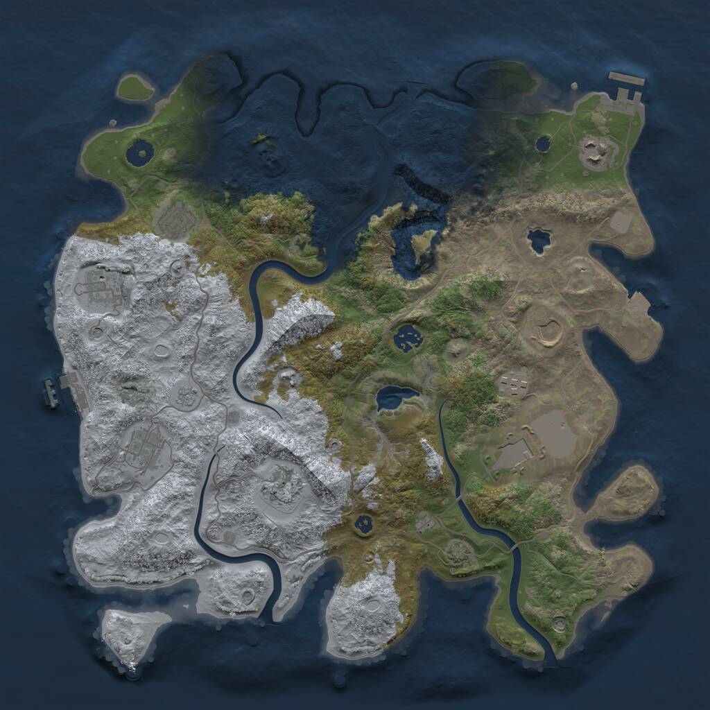 Rust Map: Procedural Map, Size: 4000, Seed: 791650, 15 Monuments