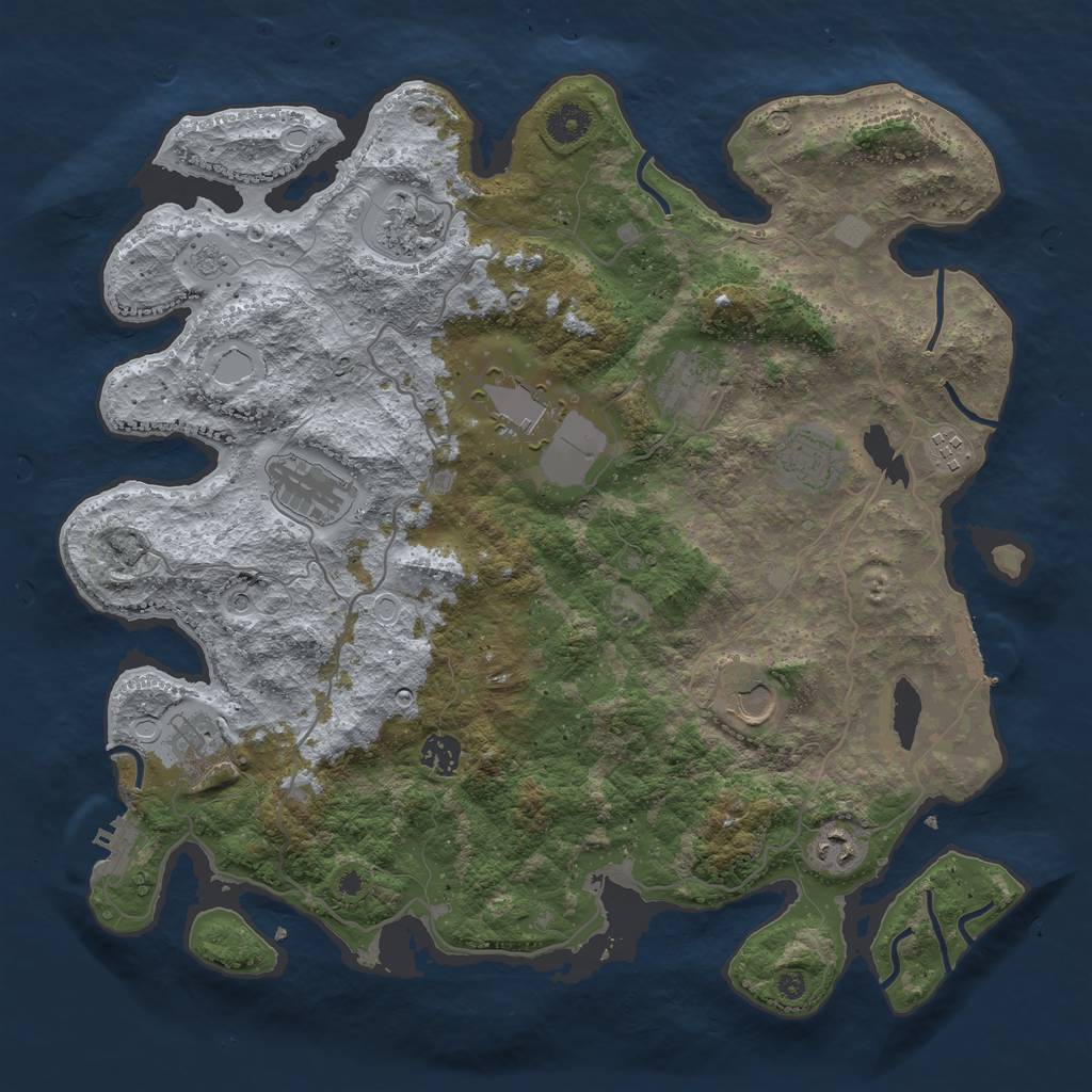 Rust Map: Procedural Map, Size: 4000, Seed: 187299, 19 Monuments