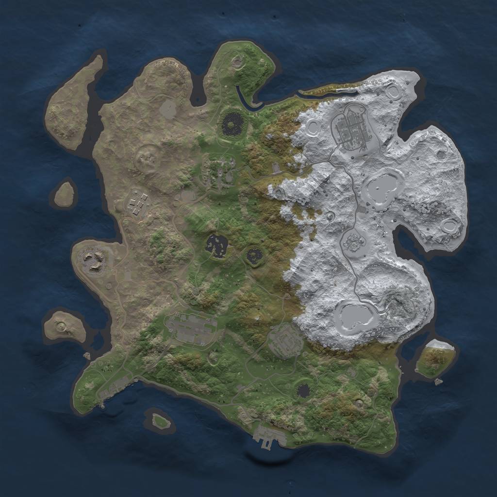 Rust Map: Procedural Map, Size: 3250, Seed: 93, 15 Monuments