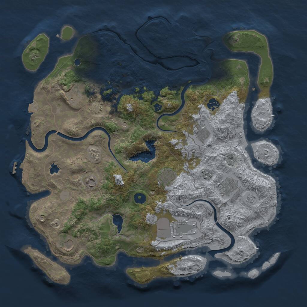 Rust Map: Procedural Map, Size: 4000, Seed: 58980, 15 Monuments