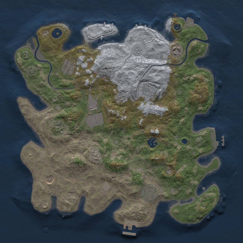 Rust Map: Procedural Map, Size: 3700, Seed: 93012085, 15 Monuments