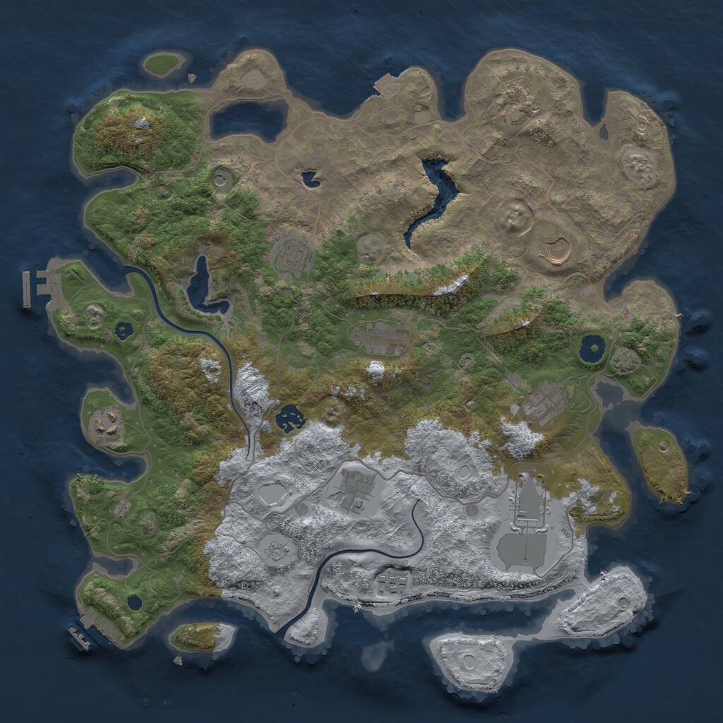 Rust Map: Procedural Map, Size: 4000, Seed: 783308, 16 Monuments