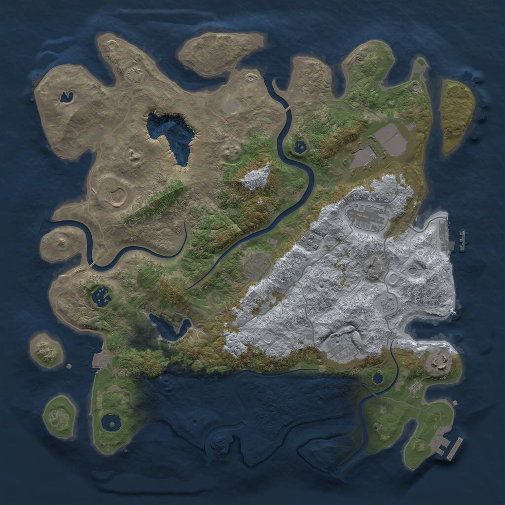 Rust Map: Procedural Map, Size: 4000, Seed: 534267, 14 Monuments