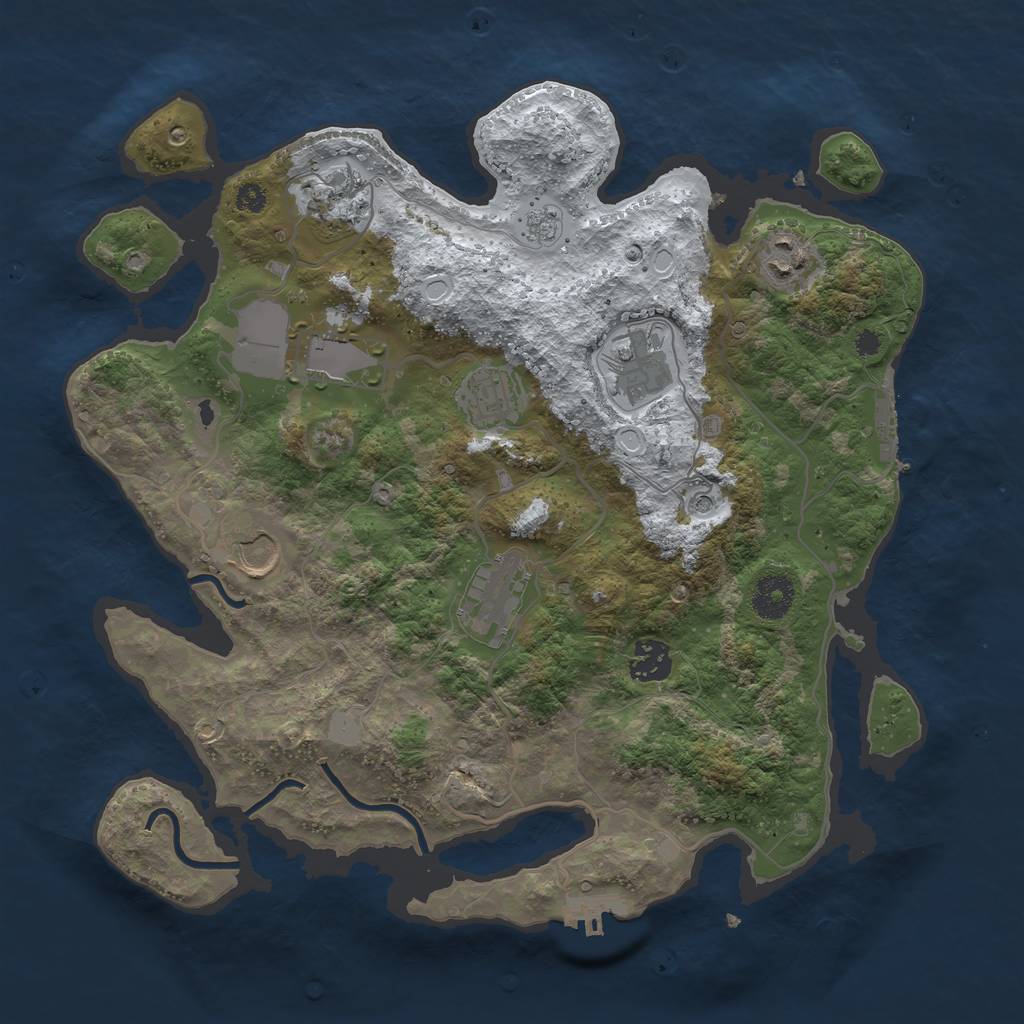 Rust Map: Procedural Map, Size: 3500, Seed: 46576, 17 Monuments