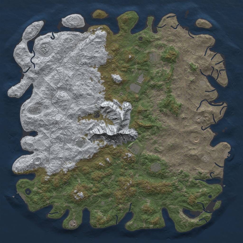 Rust Map: Procedural Map, Size: 6000, Seed: 122513358, 20 Monuments