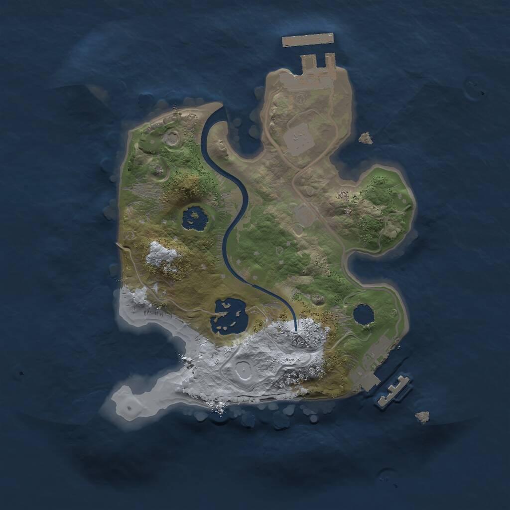 Rust Map: Procedural Map, Size: 2000, Seed: 2800, 4 Monuments