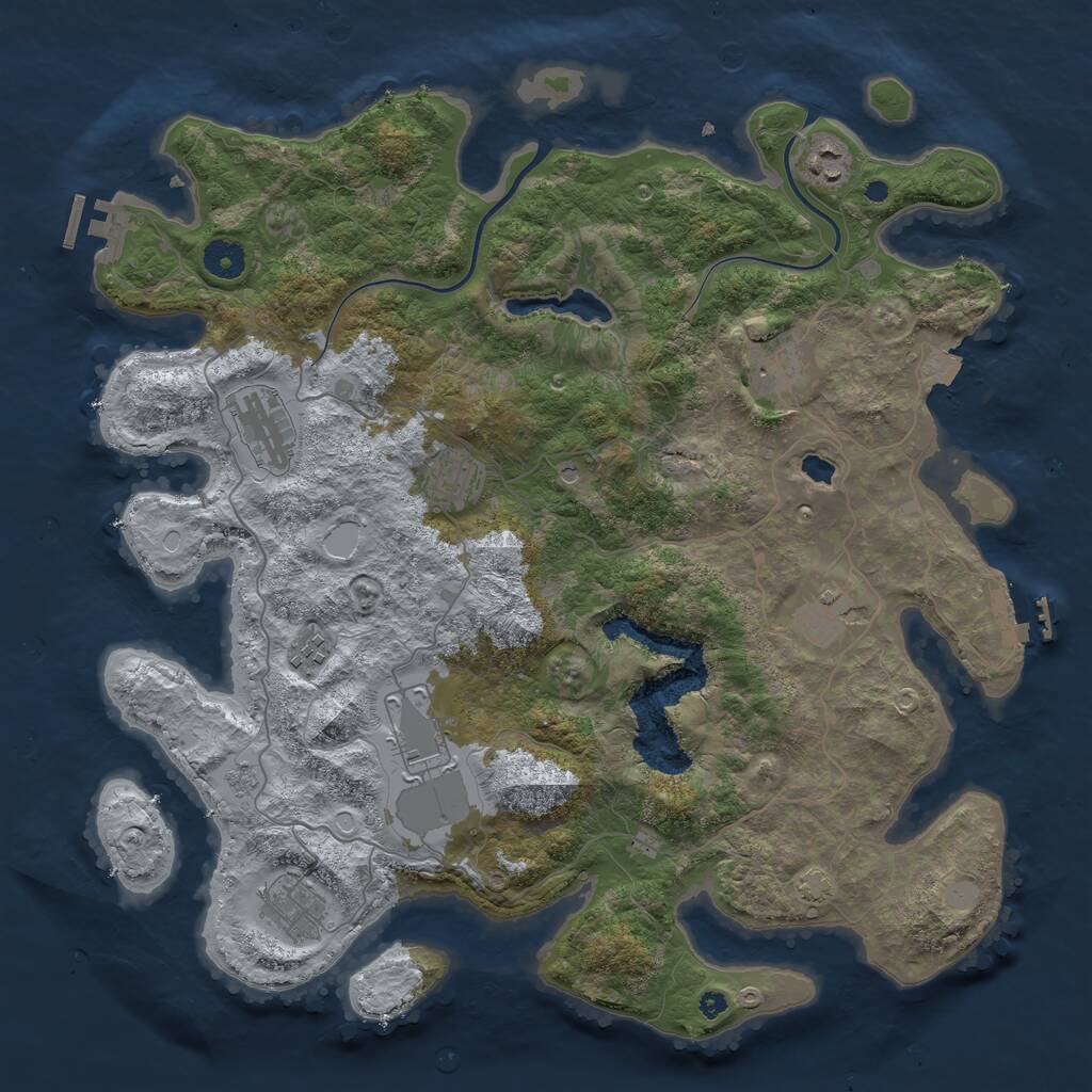 Rust Map: Procedural Map, Size: 4000, Seed: 269632, 14 Monuments