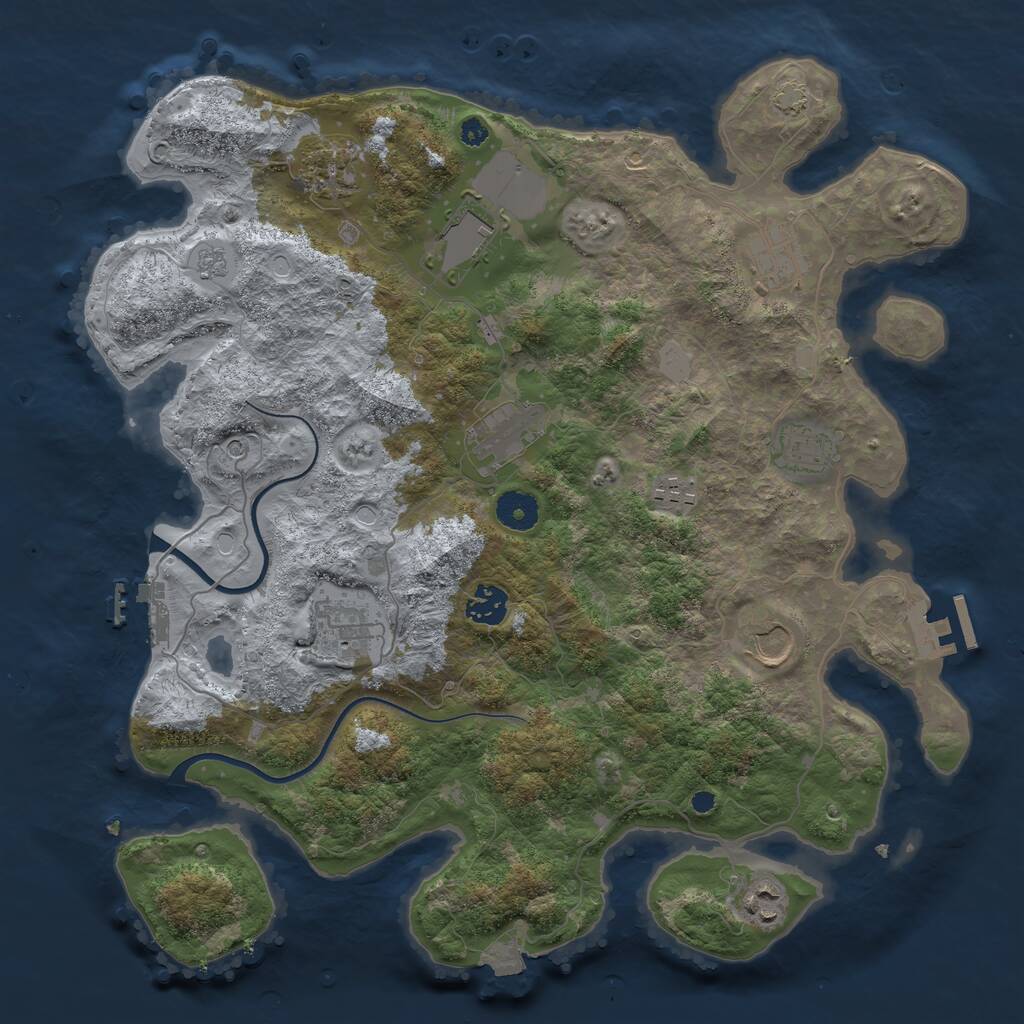 Rust Map: Procedural Map, Size: 3750, Seed: 1588286782, 16 Monuments