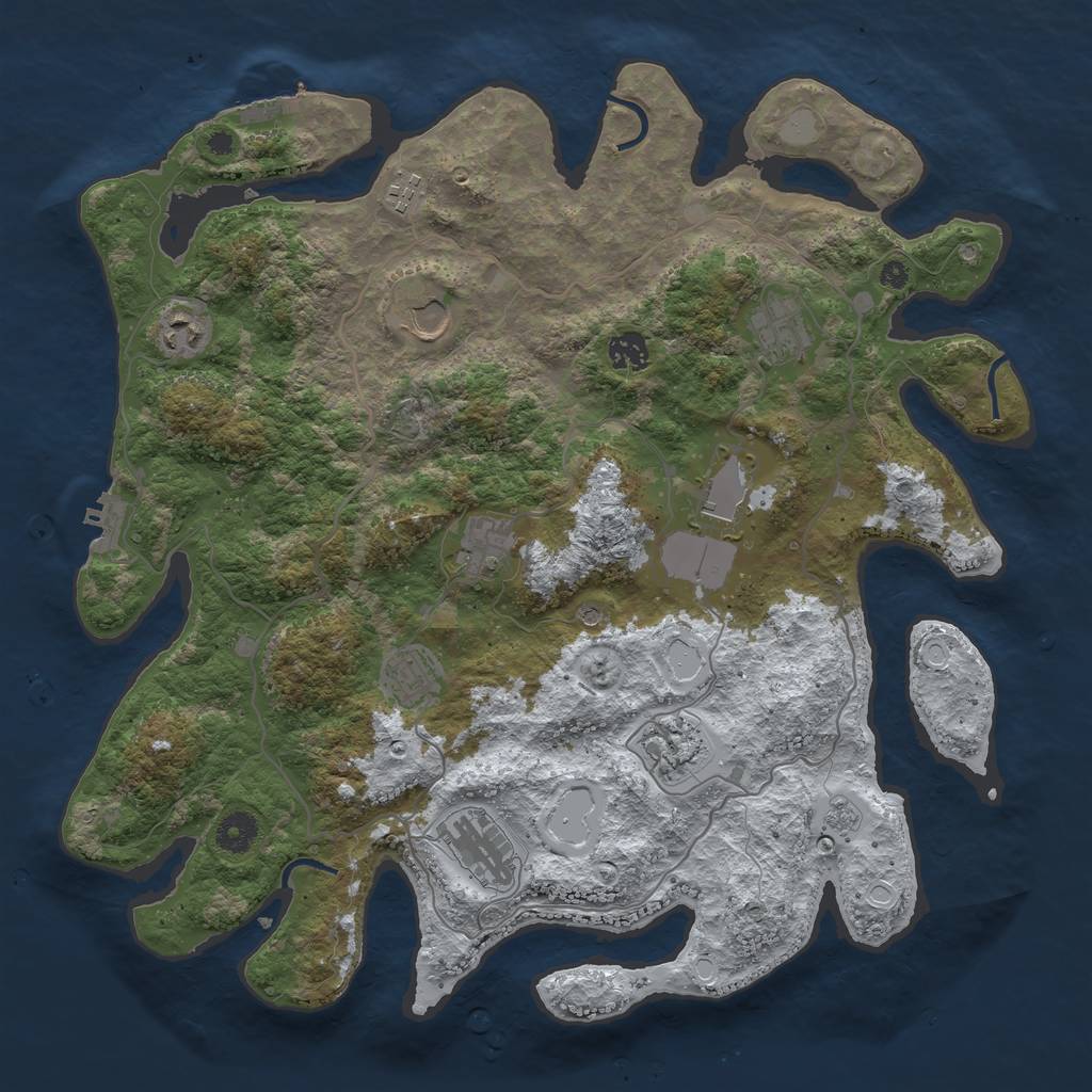 Rust Map: Procedural Map, Size: 4000, Seed: 20220513, 19 Monuments