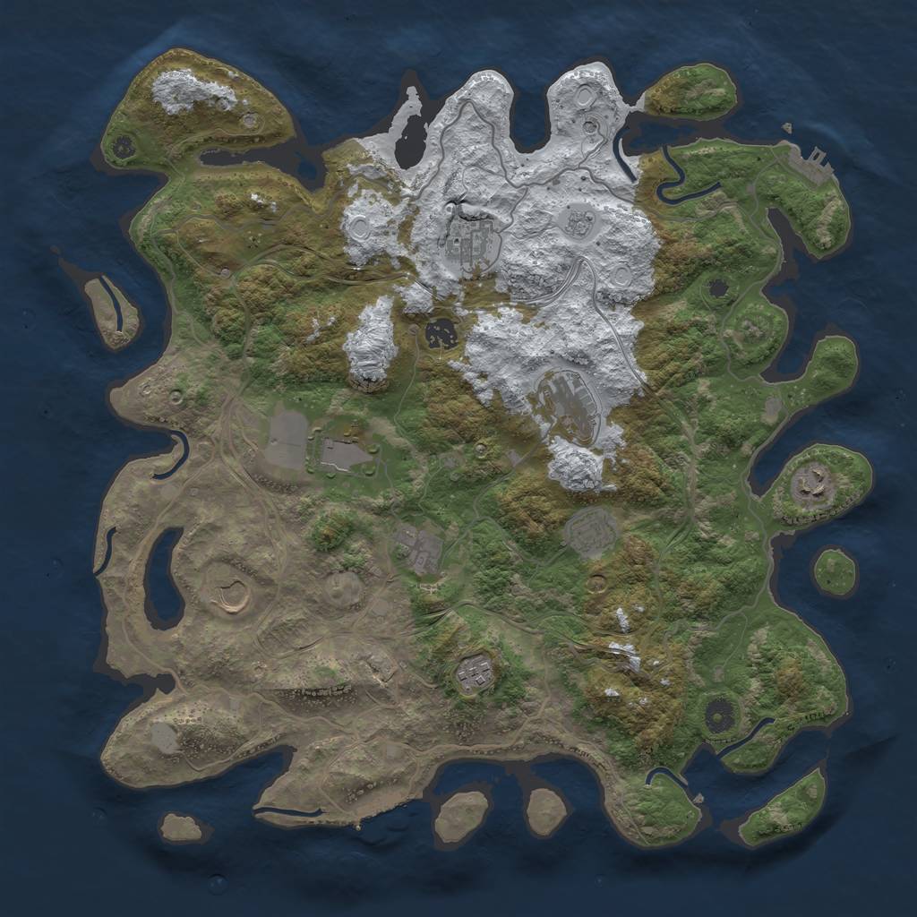 Rust Map: Procedural Map, Size: 4250, Seed: 480760192, 18 Monuments