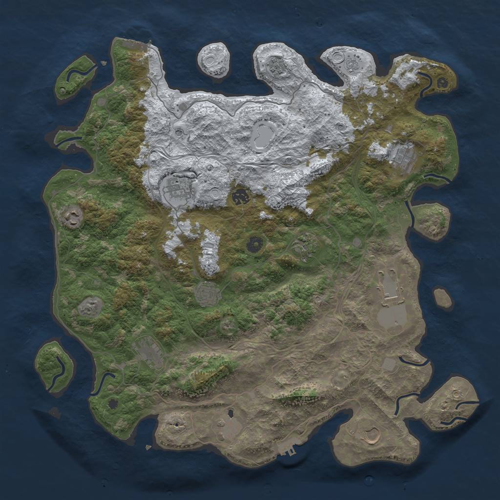 Rust Map: Procedural Map, Size: 4500, Seed: 8465406, 20 Monuments