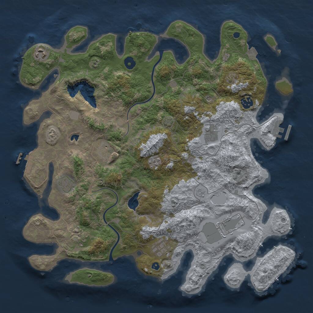 Rust Map: Procedural Map, Size: 4000, Seed: 754213, 15 Monuments