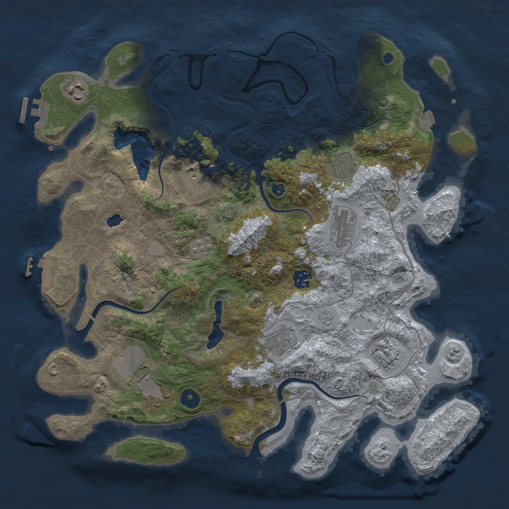 Rust Map: Procedural Map, Size: 4000, Seed: 754213, 15 Monuments