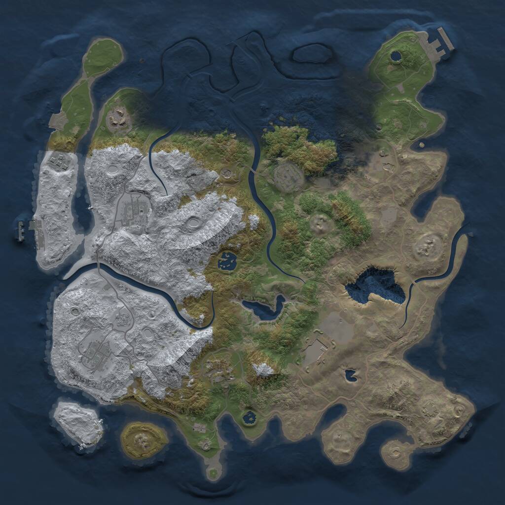 Rust Map: Procedural Map, Size: 4000, Seed: 49636, 15 Monuments