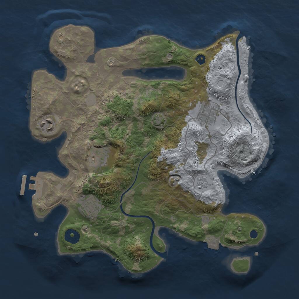 Rust Map: Procedural Map, Size: 3000, Seed: 2440330, 8 Monuments