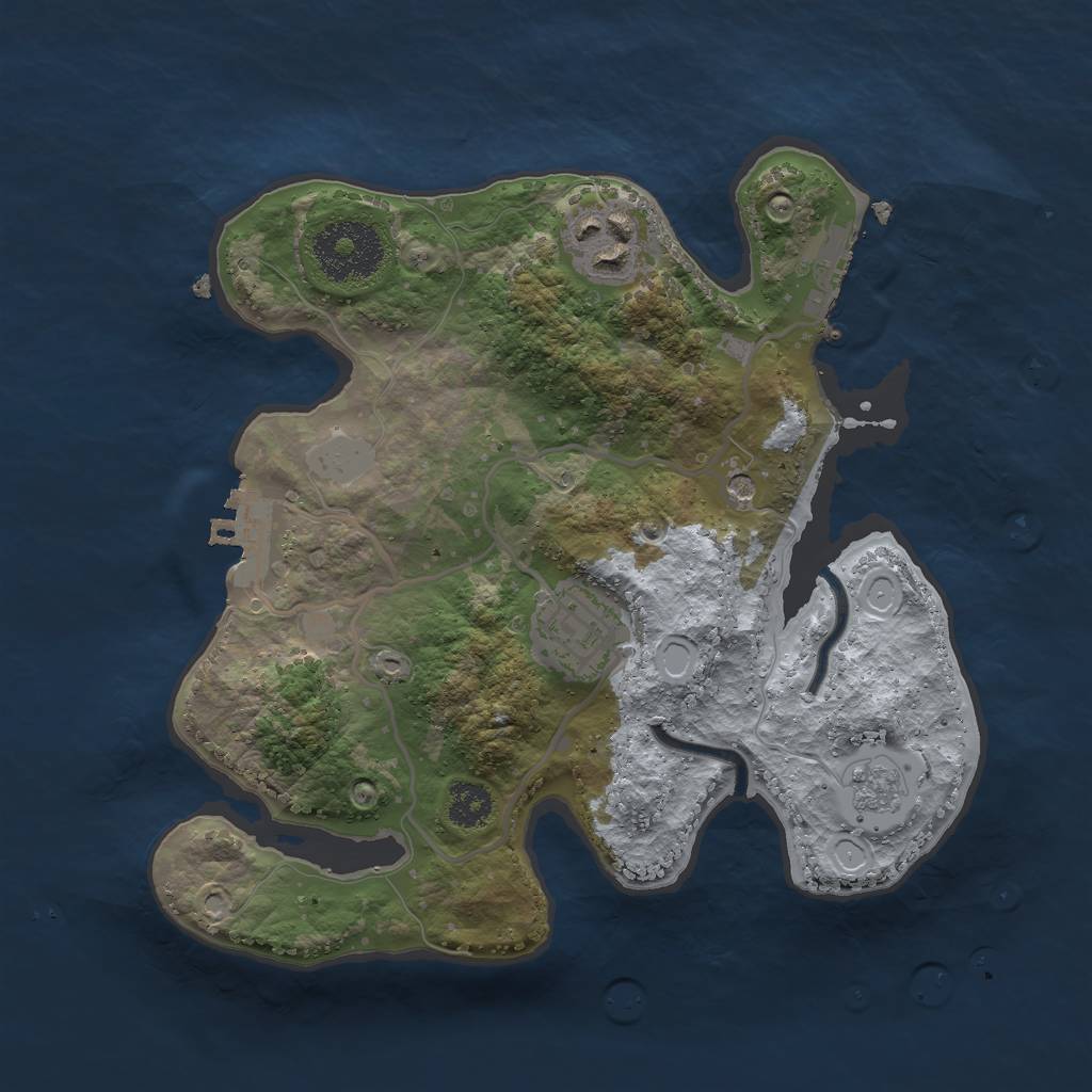 Rust Map: Procedural Map, Size: 2500, Seed: 1370577115, 11 Monuments