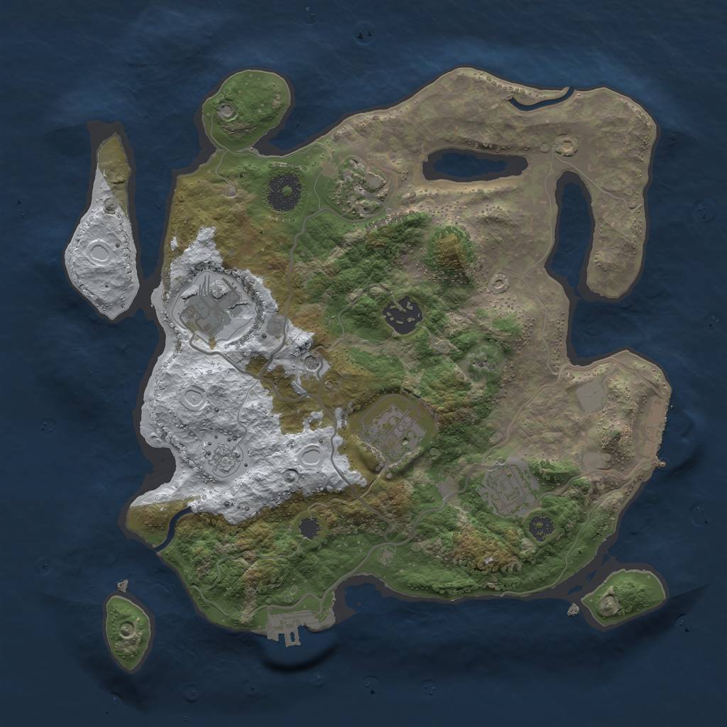Rust Map: Procedural Map, Size: 3000, Seed: 1549497635, 14 Monuments