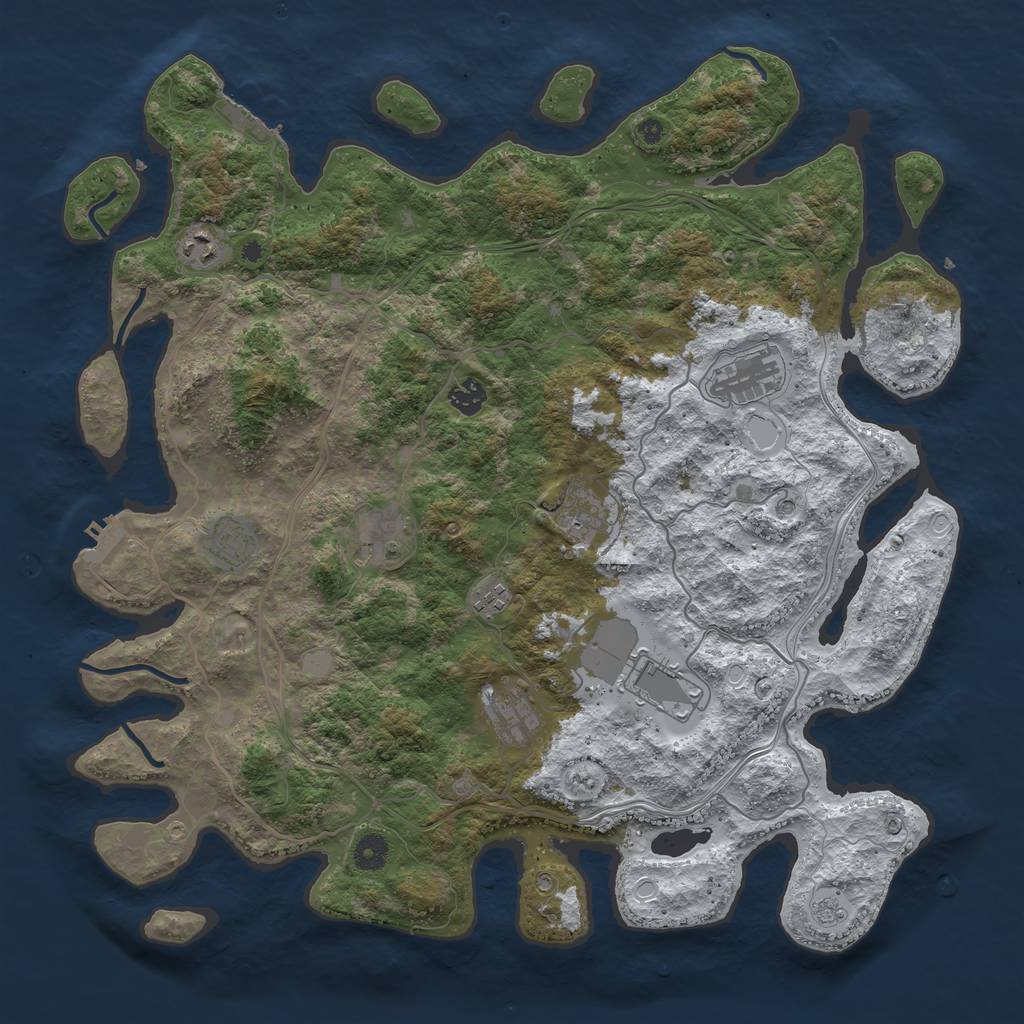 Rust Map: Procedural Map, Size: 4300, Seed: 172, 18 Monuments