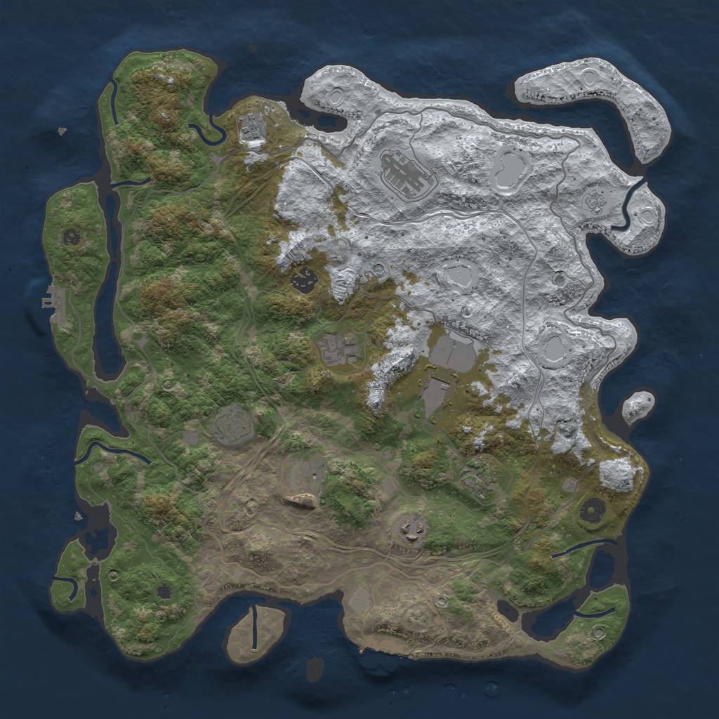 Rust Map: Procedural Map, Size: 4250, Seed: 62785585, 18 Monuments