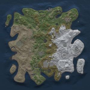 Thumbnail Rust Map: Procedural Map, Size: 3700, Seed: 256321300, 19 Monuments