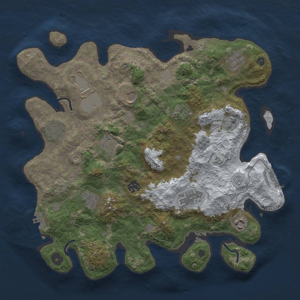 Rust Map: Procedural Map, Size: 3750, Seed: 1987815181, 20 Monuments