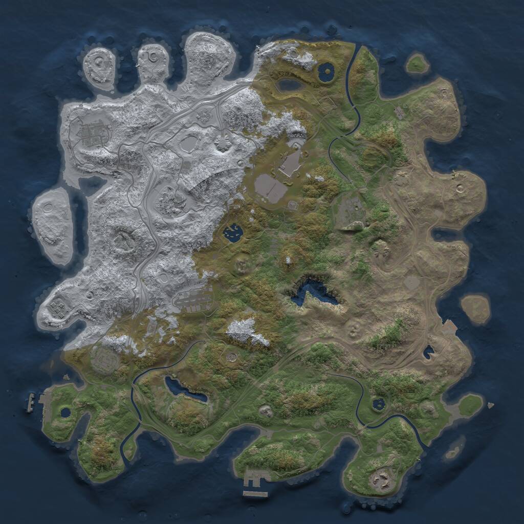 Rust Map: Procedural Map, Size: 4300, Seed: 8, 15 Monuments
