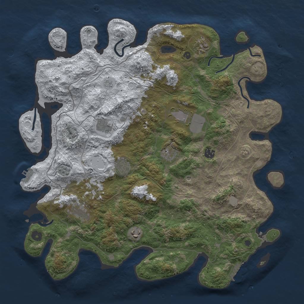 Rust Map: Procedural Map, Size: 4300, Seed: 8, 18 Monuments